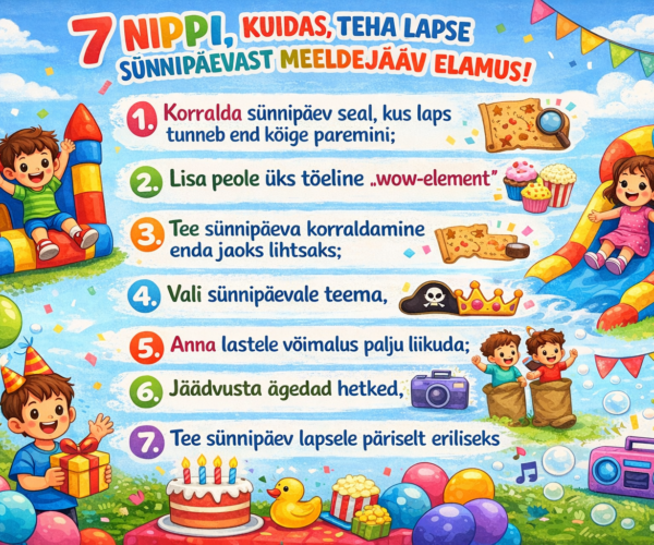 7 nippi, kuidas teha lapse sünnipäevast meeldejääv elamus